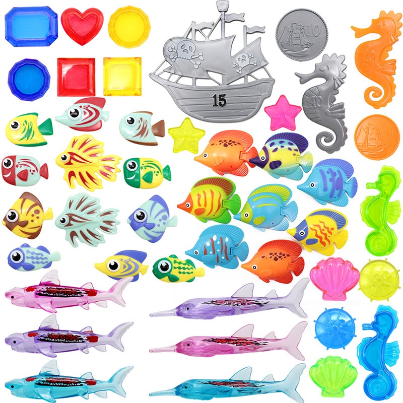 New Summer Diving Game Toy Swimming Pool Throwing Toys Set Dive Swim Rings Circle Underwater Kids Gift Beach Pool Accessories